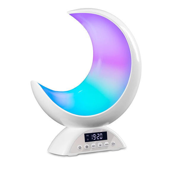 Colour Change Moon Table Lamp with Clock