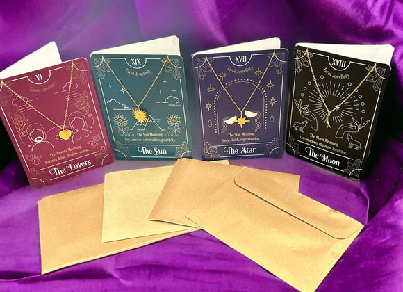 TAROT NECKLACE GREETING CARD WITH DISPLAY