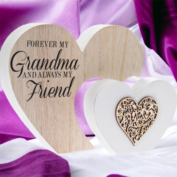 Large Grandma Double Heart Plaque