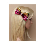 Reversible Bright Sequin Bow Clip