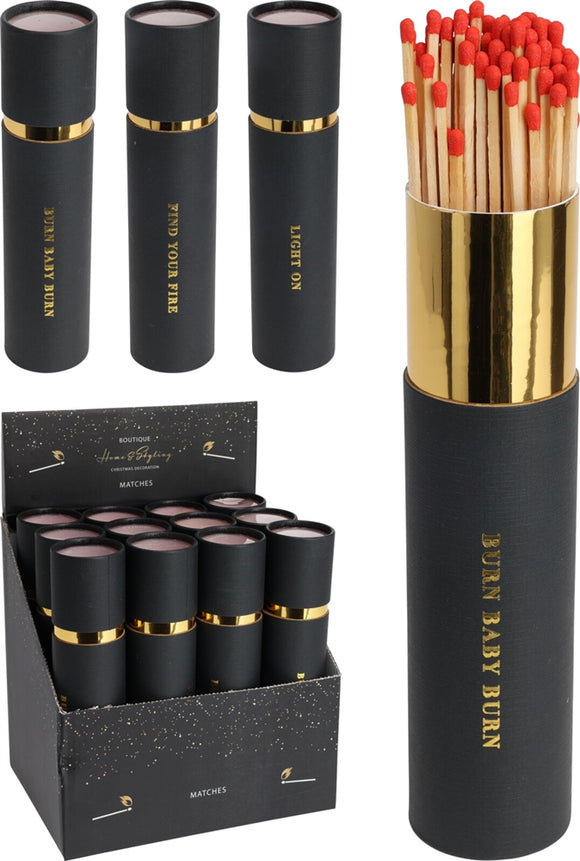 Matches In Black And Gold Tube