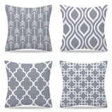 Grey Cushion Covers 45 x 45cm Throw Cushion Cover Furniture Decorative Soft Cushion Cover Set of 4 Square Single-Sided Printing