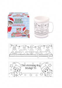 Colour In Your Own Christmas Elfin Around Mug