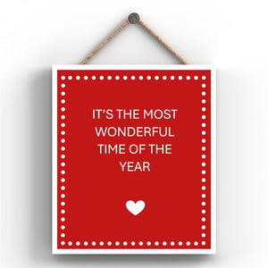 Most Wonderful Time Wooden Plaque / Sign - 18.5x16cm