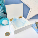 Tooth Fairy MDF Box with Organza Tooth Bag Blue or Pink