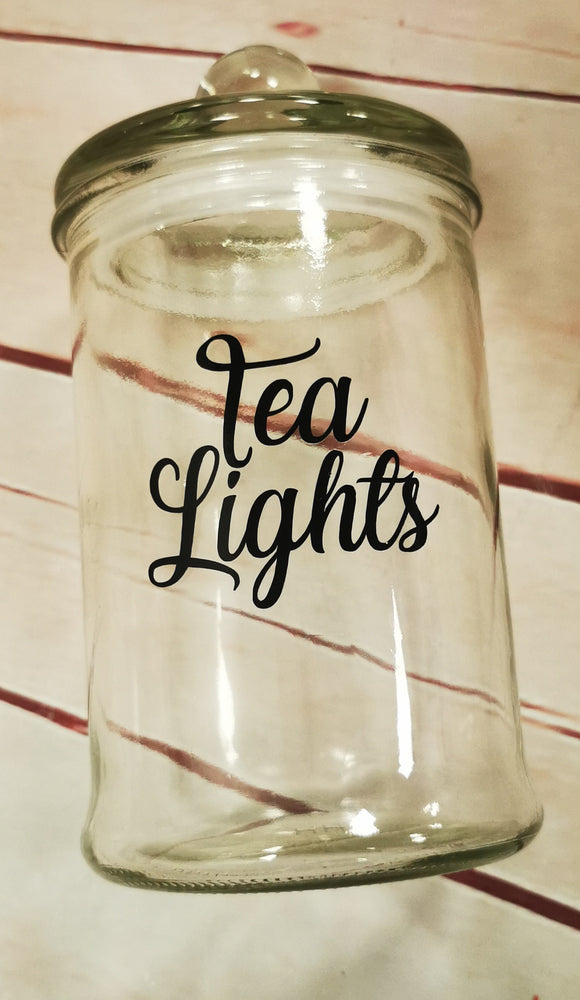 Glass Tealight Storage Jar with Lid