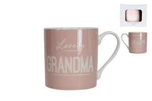 Pink Bone China Mug Grandma