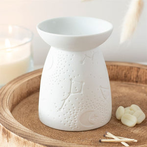 White Constellation Ceramic Oil Burner