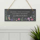 Personalised Wild Flowers Slate Garden Sign