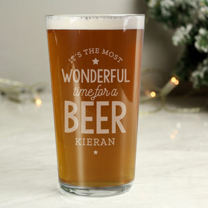 Personalised Wonderful Time For A Beer Pint Glass