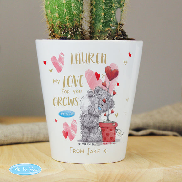 Personalised Me To You Love Grows Plant Pot