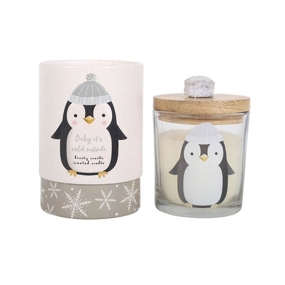 Frosty Vanilla Penguin Candle Jar