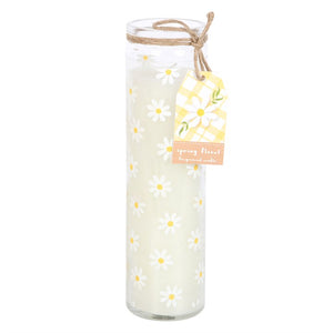 White Daisy Glass Tube Fragranced Candle