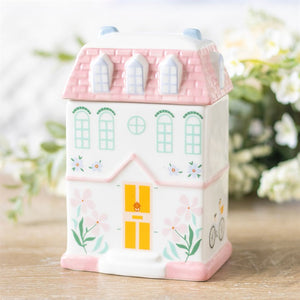 Pastel House Shaped Ceramic Oil Burner and Wax Warmer