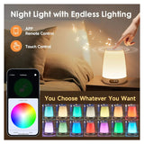 Night Light Kids 48 Colors+14 White Noise, Light+APP Touch Light Night Lamp,Dimmable Kids Lamp Night Lamp,3000mAh Timer, Alarm, Night Lights for Baby