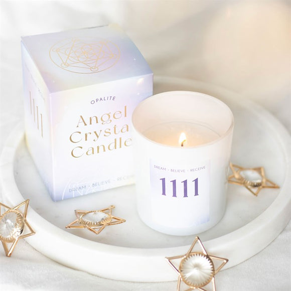 Angel Number 1111 Crystal Candle