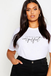 PLUS SIZE WHITE PERFECTLY IMPERFECT T-SHIRT