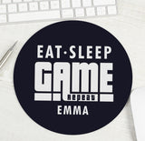 Personalised Eat Sleep Game Repeat Mouse Mat