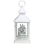 Personalised Mr & Mrs White Lantern