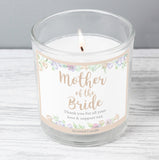 Personalised Mother of the Bride 'Floral Watercolour Wedding' Jar Candle