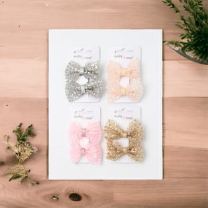 Pack of 2 Glitter Bow Clips