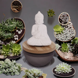 Ceramic White Tea & Bamboo Buddha Diffuser