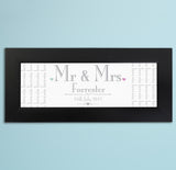 Personalised Decorative Wedding Mr & Mrs Black Name Framed Picture