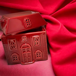 Ceramic House Tealight Burner Red