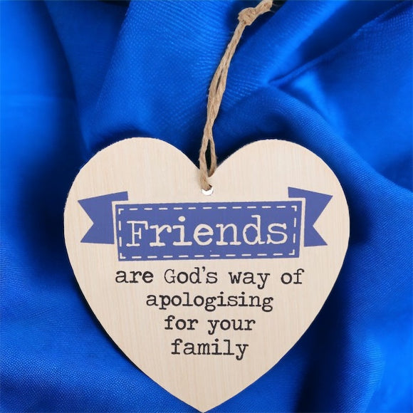 Friends Quote Heart Plaque
